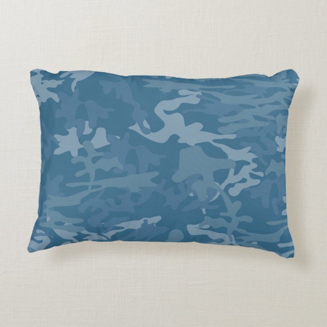 Light Blue Camouflage Toss Pillow Dekokissen (Rückseite)