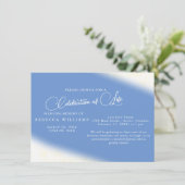 Light Blue Celebration of Life Invitations Einladung (Stehend Vorderseite)