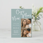 Light Blue Change Date Wedding Foto Postponement Save The Date (Stehend Vorderseite)