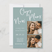 Light Blue Change Date Wedding Foto Postponement Save The Date (Vorderseite)