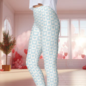 Light Blue Checkerboard Herz Valentine Leggings