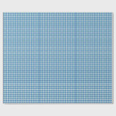 Light Blue Checkered Plaid Pattern Background Geschenkpapier (Flach)