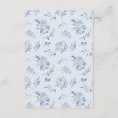 Light Blue Chinoiserie Muster | Angaben zur Hochze Begleitkarte (Rückseite)