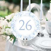 Light Blue Chinoiserie Wedding Circle Tischnummer