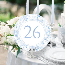 Light Blue Chinoiserie Wedding Circle Tischnummer