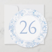 Light Blue Chinoiserie Wedding Circle Tischnummer (Vorderseite)