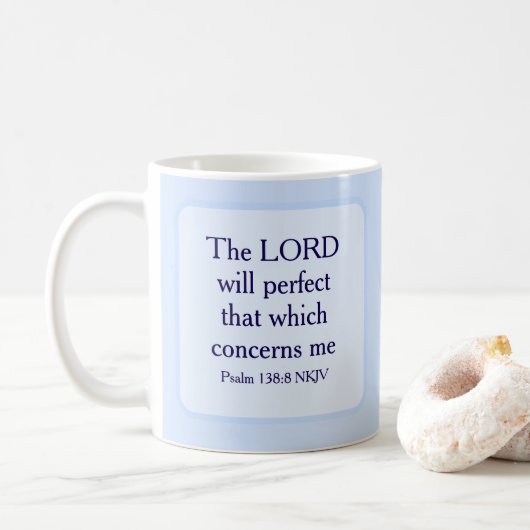 Light Blue Christlich Faith Bible Verse Scripting Kaffeetasse (Mit Donut)