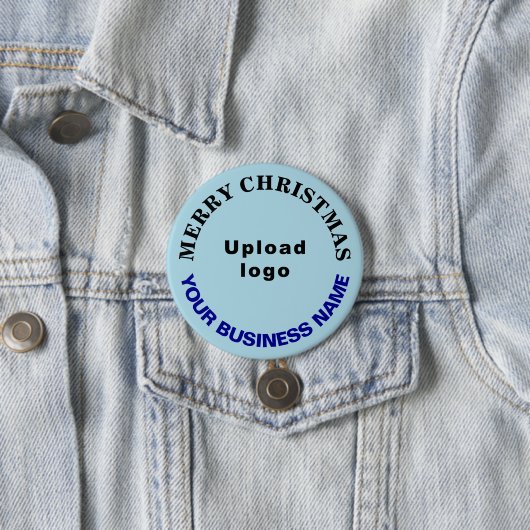 Light Blue Christmas Business Round Button (Beispiel)