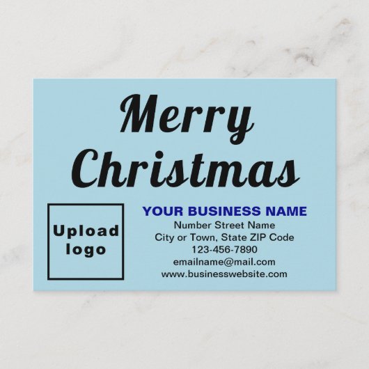 Light Blue; Christmas; Business; Small Flat Card (Vorderseite)