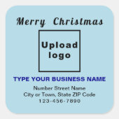 Light Blue Christmas Business Square Sticker (Vorderseite)