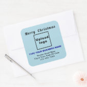 Light Blue Christmas Business Square Sticker (Umschlag)