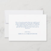 Light Blue Classic Wedding Thank You Card Dankeskarte (Rückseite)