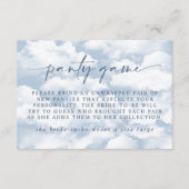Light Blue Cloud Bachelorette Panty Game Card Begleitkarte (Vorderseite)