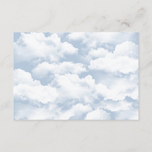 Light Blue Cloud Bachelorette Panty Game Card Begleitkarte (Rückseite)
