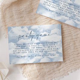 Light Blue Cloud Bachelorette Panty Game Card Begleitkarte