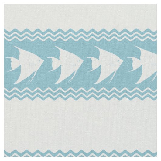 Light Blue Coastal Angelfish Stripes Stoff (Nahaufnahme)