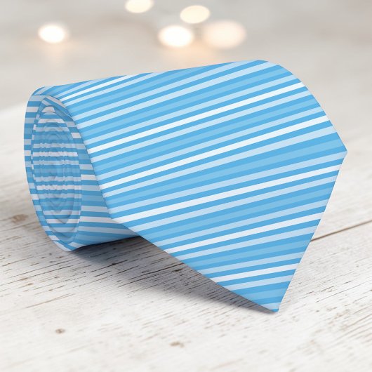 Light Blue Color Stripes Necktie Krawatte