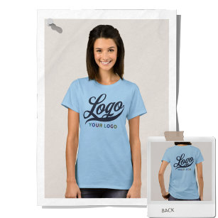 Light Blue Company Logo Swag Business Women T-Shirt