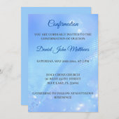 Light Blue Confirmation Zeremonie Einladung (Vorne/Hinten)