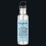 Light Blue Courage Bible Verse Individuelle Name E Edelstahlflasche<br><div class="desc">Diese wunderschöne weiche blaue Wasserflasche zeigt den wunderbaren Bibelvers von Joshua 1:9 und lässt sich leicht mit dem Namen des Empfängers anpassen.</div>