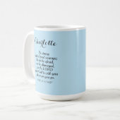 Light Blue Courage Bible Verse Individuelle Name E Kaffeetasse (Vorderseite Links)