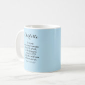 Light Blue Courage Bible Verse Individuelle Name E Kaffeetasse (Vorderseite Links)