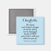 Light Blue Courage Bible Verse Individuelle Name E Magnet (Vorderseite/Rückseite)