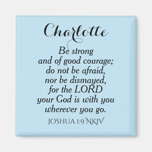 Light Blue Courage Bible Verse Individuelle Name E Magnet