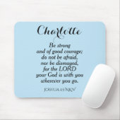 Light Blue Courage Bible Verse Individuelle Name E Mousepad (Mit Mouse)