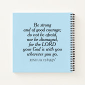 Light Blue Courage Bible Verse Individuelle Name E Notizblock (Rückseite)