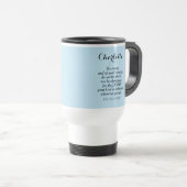 Light Blue Courage Bible Verse Individuelle Name E Reisebecher (VorderseiteRechts)