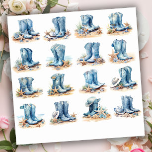 Light Blue Cowgirl Boots Aufkleber