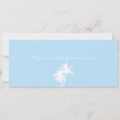 Light Blue Cream Wedding Boarding Pass - Curacao Save The Date (Rückseite)