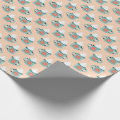 Light Blue Cup Nahtloses Muster. Geschenkpapier (Ecke)