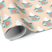 Light Blue Cup Nahtloses Muster. Geschenkpapier (Rolleneckpunkt)