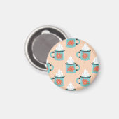 Light Blue Cup Nahtloses Muster. Magnet (Vorderseite/Rückseite)