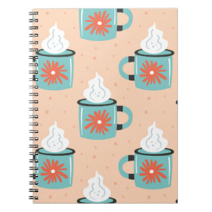 Light Blue Cup Nahtloses Muster. Notizblock