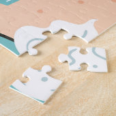 Light Blue Cup Nahtloses Muster. Puzzle (Seite)