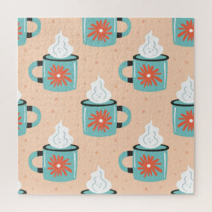 Light Blue Cup Nahtloses Muster. Puzzle