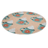 Light Blue Cup Nahtloses Muster. Schneidebrett (Ecke)