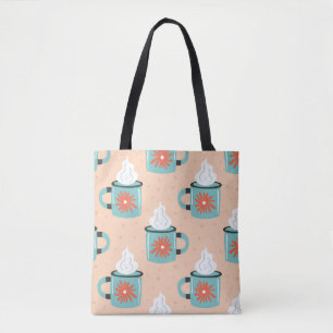 Light Blue Cup Nahtloses Muster. Tasche