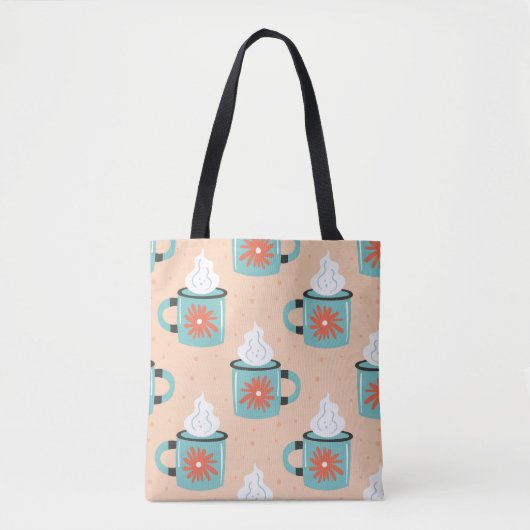 Light Blue Cup Nahtloses Muster. Tasche (Vorderseite)