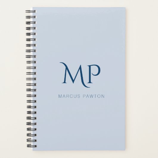 Light Blue Custom Monogram 2026 Planner Planer (Vorderseite)