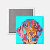 Light Blue Dackel Kühlschrank Magnet (Vorderseite/Rückseite)