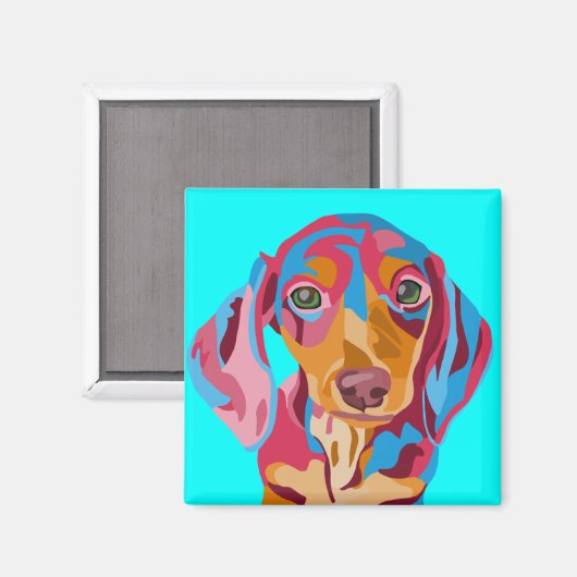 Light Blue Dackel Kühlschrank Magnet (Vorderseite/Rückseite)