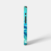 Light Blue Dahlia Blume iPhone Hülle (Linke Seite)