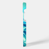 Light Blue Dahlia Blume iPhone Hülle (Linke Seite)