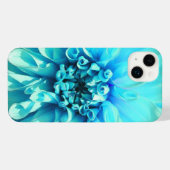 Light Blue Dahlia Blume iPhone Hülle (Rückseite (Horizontal))