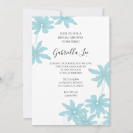 Light Blue Daisies Brautparty Einladung