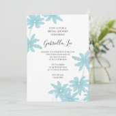 Light Blue Daisies Brautparty Einladung (Stehend Vorderseite)
